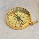 Brass Lens Brass Pocket Compass W/ Lid Magnetic Nautical Camping Hiking Compasses photo 1