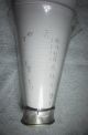 Early Antique Hand Etched Glass Graduated Cylinder Beaker Pitcher Weighted Base Bottles & Jars photo 7