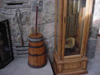 Large Antique Country Primitive Staved Wooden Butter Churn 19th Century Churner photo