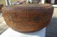 Antique/vintage Woven Basket With Lid And Brass/copper Hasp Primitives photo 3