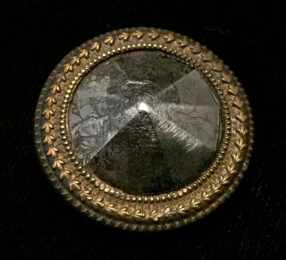, 18th Century Antique 3 - D Steel Cow Bone Back Button Fancy Border photo