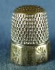 Lovely Engraved Sterling Silver Sewing Thimble,  Size 9,  6 Grams Thimbles photo 2