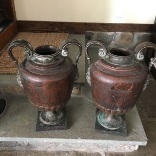 Antique Garden Bronze Trophy Urns photo