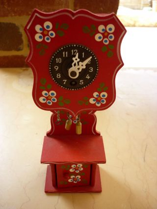 Vintage Rudi Kienzler Schonach Germany Miniature Multi Color Grandfather Clock photo