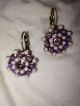 Vintage Micro Mosaic Purple Lever Back Earrings - - Great Valentine ' S Day Gift Lamps photo 1