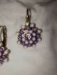 Vintage Micro Mosaic Purple Lever Back Earrings - - Great Valentine ' S Day Gift Lamps photo 2