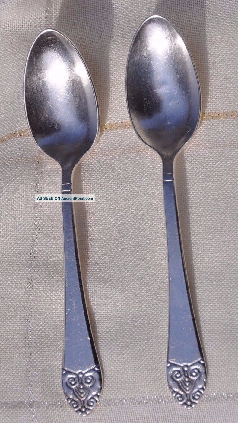 2 Waldorf Astoria Art Deco Silverplate Teaspoons,  International Silver Co. Flatware & Silverware photo