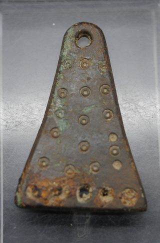 Anglo Saxon Bronze Ring And Dot Decorated Axe Amulet/pendant photo