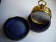 Miniature Gilt Brass Pocket Barometer,  Leather Case :full Cond Other Antique Science Equip photo 6