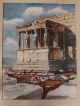A Well - Executed Watercolor View Of The Acropolis Erechteion Temple,  Athens Greek photo 1