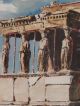 A Well - Executed Watercolor View Of The Acropolis Erechteion Temple,  Athens Greek photo 2
