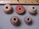 Five Authentic Mayan Pre - Columbian Pottery Spindle Whorls From Guatemala The Americas photo 1