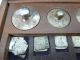 Antique Brass Weights In Wooden Case,  Jeweler Chemist Apothecary Scale Balance Scales photo 3