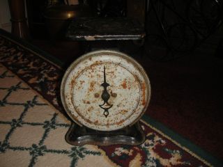 Antique Pelouze Kitchenette Scale - Country Farm Decor - Rustic Americana Scale photo