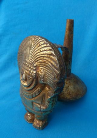 Old,  Piece Ceremonial Metal,  Bronze,  Warrior Tumi,  Handmade,  Decorative. photo