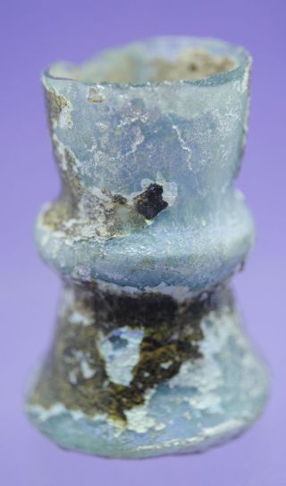 Ancient Roman Glass Perfume Bottle 1st - 3rd Century Ad photo