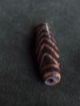 Pumtek Burmese Fossil Wood Bead - 5 Zig - Zag Lines W/ 4 Stripes - 40mm - (12) Far Eastern photo 5