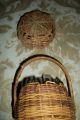 Small Antique Americana Basket With Handle And Lid Fine Woven Primitives photo 2