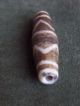 Pumtek Burmese Fossil Wood Bead - 5 Zig - Zag Lines 41mm (5) Far Eastern photo 3