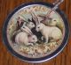 10 Primitive Folk Art Easter Bunny Rabbit Metal Rim Hang Tags Gift Ties Ornies Primitives photo 2
