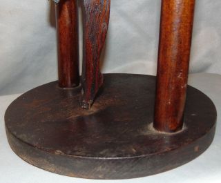 Vintage Wooden Art Deco Smoke Stand W/ Abstract Dancing Female Central Figure photo