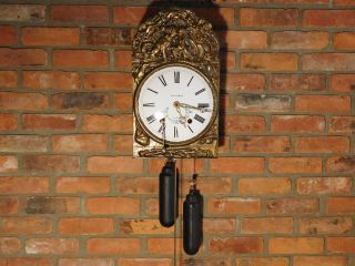 Antique Louis Badoz Franche Comte Weighted Wall Clock (jura Mountain Design) photo