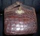 Vintage Alligator Skin Doctors Bag W/ Key Triple Latch,  Key Lock Doctor Bags photo 2