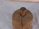 Antique Round Wooden Butter Mold W/star And Leaves Pat Primitives photo 2