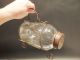 Small Antique Vintage Style Clear Glass Minnow Bottle Trap Signed Primitives photo 2