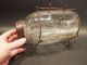 Small Antique Vintage Style Clear Glass Minnow Bottle Trap Signed Primitives photo 3