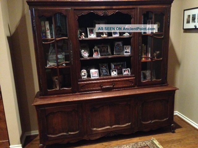 Antique Country French Oak China Hutch/bookcase 1900-1950 photo