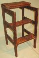Antique Step Stool/stand/table Primitive Country Oak Finish Ca1900 1800-1899 photo 5