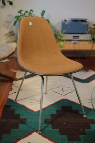 Eames Herman Miller Shell Chair 27 - Brown Wool,  Black Fiberglass Mcm photo