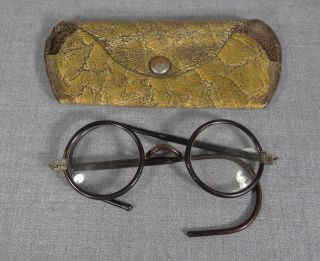 Antique Medical Doctors Physician Wig Spectacles Eyeglasses Round Glasses Lenses photo