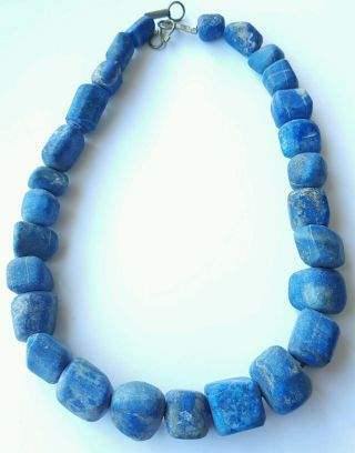 Ancient Egyptian Faceted Bead Lapis Lazuli Necklace Vf photo