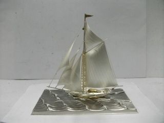 The Sailboat Of Silver985 Of Japan.  100g/ 3.  53oz.  Takehiko ' S Work. photo