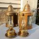 Antique Pair Perko Brass Ships Lanterns Marine Complete W/ Oil Lamps Great Shape Lamps & Lighting photo 11