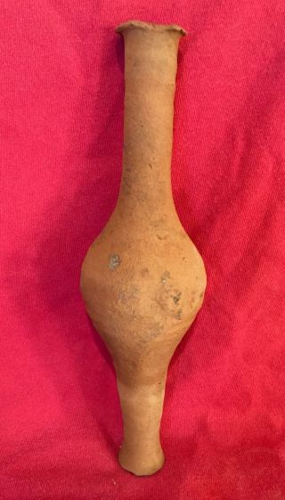 Hellenistic Ancient Terra Cotta Pottery Greek Spindle Jar Artifact Relic photo