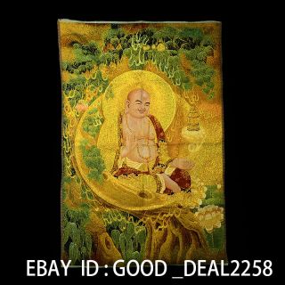 Tibetan Nepal Silk Embroidered Thangka Tara Tibet - - Maitreya Buddha 32 photo