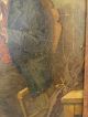 Antique Horn Player Old Musician In Pub Scene Bottle Whiskey Indoor Oil Painting Victorian photo 6