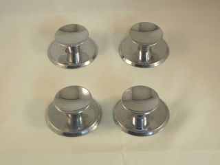 4 Vtg Mid Century Concave Chrome Cabinet Hardware Drawer Pulls W/ Backplate photo