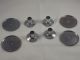 4 Vtg Mid Century Concave Chrome Cabinet Hardware Drawer Pulls W/ Backplate Drawer Pulls photo 2