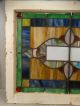Lg Antique Aesthetic Period Stained Leaded Glass Window Victorian Estate Salvage 1900-1940 photo 2
