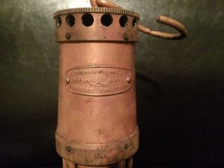 Vintage Brass E Thomas & Williams Cambrian Uk Wales Mining Lantern Lamp photo