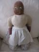 Antique Aafa Googly Eye Black Americana Primitive Folk Art Rag Cloth Doll 18 