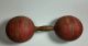 Antique Wooden Dumbbell 1900 ' S Red Paint Primitives photo 1