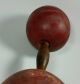 Antique Wooden Dumbbell 1900 ' S Red Paint Primitives photo 4