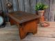 Antique Primitive Vtg Wooden Stool Old England Farmhouse Primitives photo 2