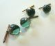 Antique Green Glass Ball Buttons Claw & Spring Backs Buttons photo 1