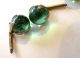Antique Green Glass Ball Buttons Claw & Spring Backs Buttons photo 3